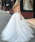 Sheath Spaghetti Straps White Detachable Train Prom Dress with Appliques, Quinceanera Dresses STI15373