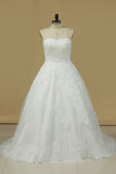 2024 Tulle Sweetheart Wedding Dresses A Line With Applique P79N8NBR