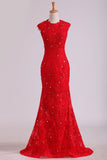 2024 Prom Dresses Mermaid With Beading Scoop Sweep Train PTYG3P2Y