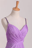 2024 Bridesmaid Dresses A Line Spaghetti Straps With Ruffles PDSLEG27