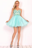 2024 Homecoming Dresses A-Line Boat Neck Short/Mini Beaded P29MRREZ