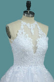 2024 Tulle & Lace Wedding Dresses Scoop A Line With PLEKTNCM