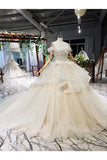 Ball Gown Wedding Dresses One And Half Meter Train Off The Shoulder Top Quality Appliques PLX2J9BH