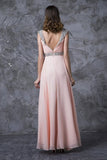 Best Selling Prom Dresses A-Line V-Neck Floor-Length Chiffon PM6ABJ7J