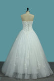 2024 Strapless Ball Gown Tulle Wedding Dresses With PRCNB11S