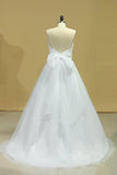 2024 Wedding Dresses A-Line Spaghetti Straps Court Train Organza With Removable Sash Zipper Back PYZNR8Y9