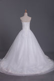 2024 Vintage Wedding Dresses Sweetheart A Line Tulle With Applique P5339RGD