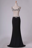 2024 Sexy Open Back Spaghetti Straps Prom Dresses With Applique Chiffon P623F59E