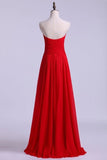 2024 Simple Prom Dresses Sweetheart A Line Floor Length Chiffon PJPJMKSC