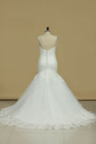 2024 New Arrival Wedding Dresses Mermaid Spaghetti Sraps Tulle PDP7NERT