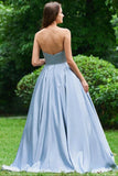 Strapless Long Prom Dress With Appliques A Line Cheap Formal Dress PPE78KAC