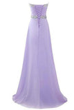 Long Chiffon Prom Dress Evening Gown Crystal Beaded