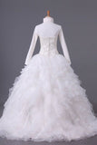 2024 Musilim Wedding Dresses A Line Sweetheart Organza With Beads & PGZK421Z