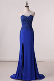 2024 Sweetheart Prom Dresses Sheath Spandex With PLFKZYDC