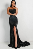 Glitter Black Mermaid Formal Dress Long Prom Dress