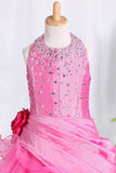 2024 Ball Gown Halter Flower Girl Dresses Floor PLL2RDJL