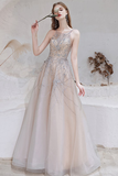 Gorgeous A-line Prom Dress Pearl Long Evening Dress