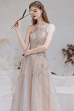 Gorgeous A-line Prom Dress Pearl Long Evening Dress