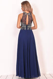 2024 Chiffon Scoop Prom Dresses A Line With Beads&Rhinestones Chiffon PFYF7X1D