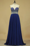 2024 Sleeveless A Line Floor Length Prom Dresses With Shiny P4JTN96N