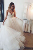 2024 Tulle Wedding Dresses Spaghetti Straps A Line With PBZ11JSC