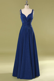 Glitter Royal Blue Long Prom Dress