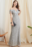 Silver Long Sweetheart Tassel Prom Dress with Split