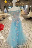 2024 New Arrival Vintage Tulle Prom Dresses A-Line With Flowers Off P1NLY3ML