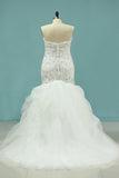 2024 Mermaid Beaded Bodice Wedding Dresses Sweetheart Tulle P1MTLMZJ