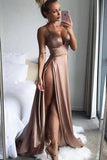 2024 Spaghetti Straps Prom Dresses Silk PSEH9PYL