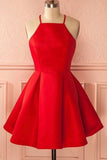 2024 Simple Satin Homecoming Dresses Spaghetti Straps PSL49SMM