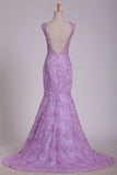 2024 V-Neck Tulle Evening Dresses Mermaid/Trumpet PD2SJ7F7