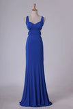 2024 Prom Dresses Straps Spandex Mermaid Floor Length P2TF3TPR