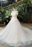 2024 Simple Elegant Tulle Wedding Dresses Off The Shoulder With PKPPT72Z