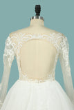 2024 Wedding Dresses Scoop Long Sleeves Tulle With Applique P3MJGMN2