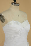 2024 Sweetheart Pleated Bodice A Line Wedding Dress With Flowing PREA6ZBD