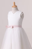 2024 Sweep Train Tulle Flower Girl Dresses A PJMM9F9X