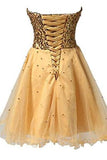 Short Tullle Sequins Homecoming Dress Prom Gown STI13820