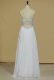 2024 Sweetheart Prom Dress Open Back Beaded Bodice A Line Floor PK2AR5EJ