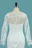 2024 Tulle Long Sleeves Mermaid Wedding Dresses With Applique P4KD7MM9