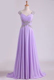 2024 Pom Dresses Off The Shoulder Floor Length Chiffon P6THEAGX