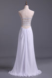 2024 New Arrival White Sheath/Column Sweetheart Chiffon Floor PF44J2MS