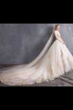 Ball Gown Tulle Wedding Dresses Off The Shoulder Appliques Beads PH5NLR2A