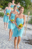 Simple Short Chiffon Open Back Bridesmaid Dresses P3X38XSC