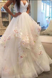 2024 Floral Spaghetti Straps Wedding Dresses With Handmade Flowers Zipper P7Y8K18H