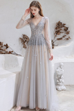 Fabulous Scoop Prom Dress Long Sleeves Evening Dress