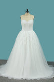 2024 Sweetheart Organza A Line Wedding Dresses With Applique And P55T9DY1