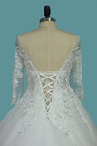 2024 Marvelous Wedding Dresses Scoop Lace Up With Rhinestones PBR848K4