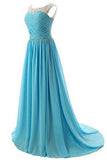 Beaded Straps Bridesmaid Prom Dress with Sparkling Embellished