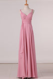 2024 New Arrival Straps Bridesmaid Dresses Chiffon With Ruffles A PRM3CQMT